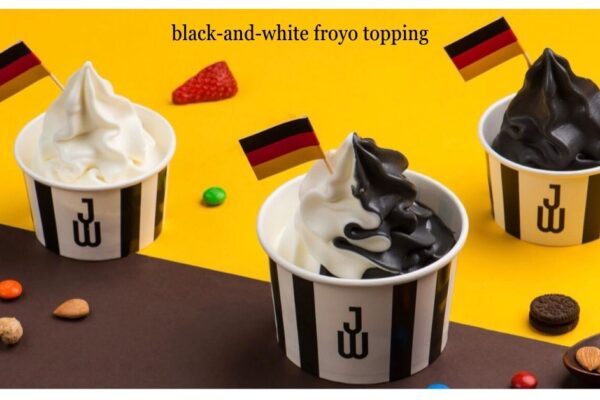 black-and-white froyo topping